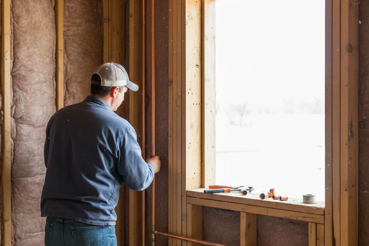 Licensed plumber running new copper supply lines in a Ray City home