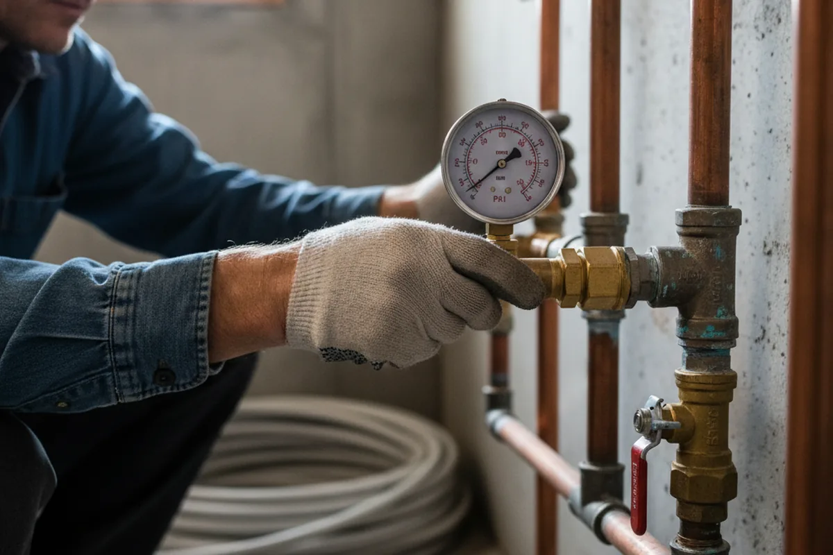 Pressure testing a repaired line during Water Line Repair in Ray City